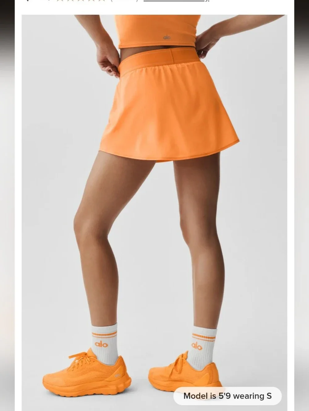 ALO Yoga Match Point Tennis Skirt in Satsuma Breeze Orange 🧡 💯 Authentic